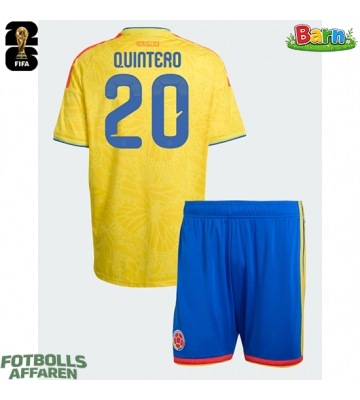 Colombia Juan Fernando Quintero #20 Hemmaställ Barn VM 2026 Kortärmad (+ Korta byxor)